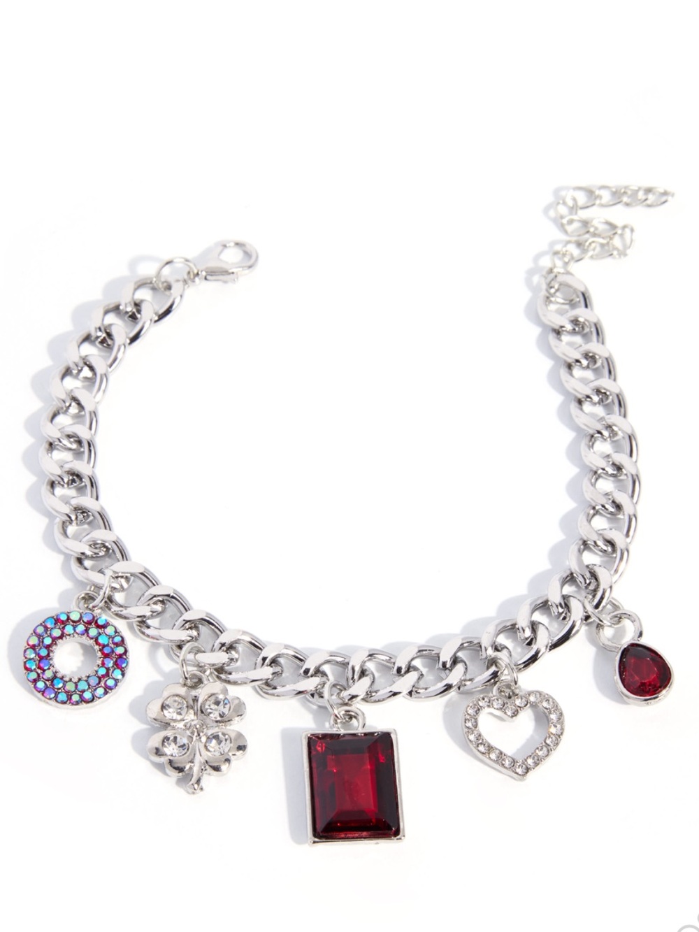 NWT Red/Silver Charm Bracelet(Last One) - Picture 3 of 5